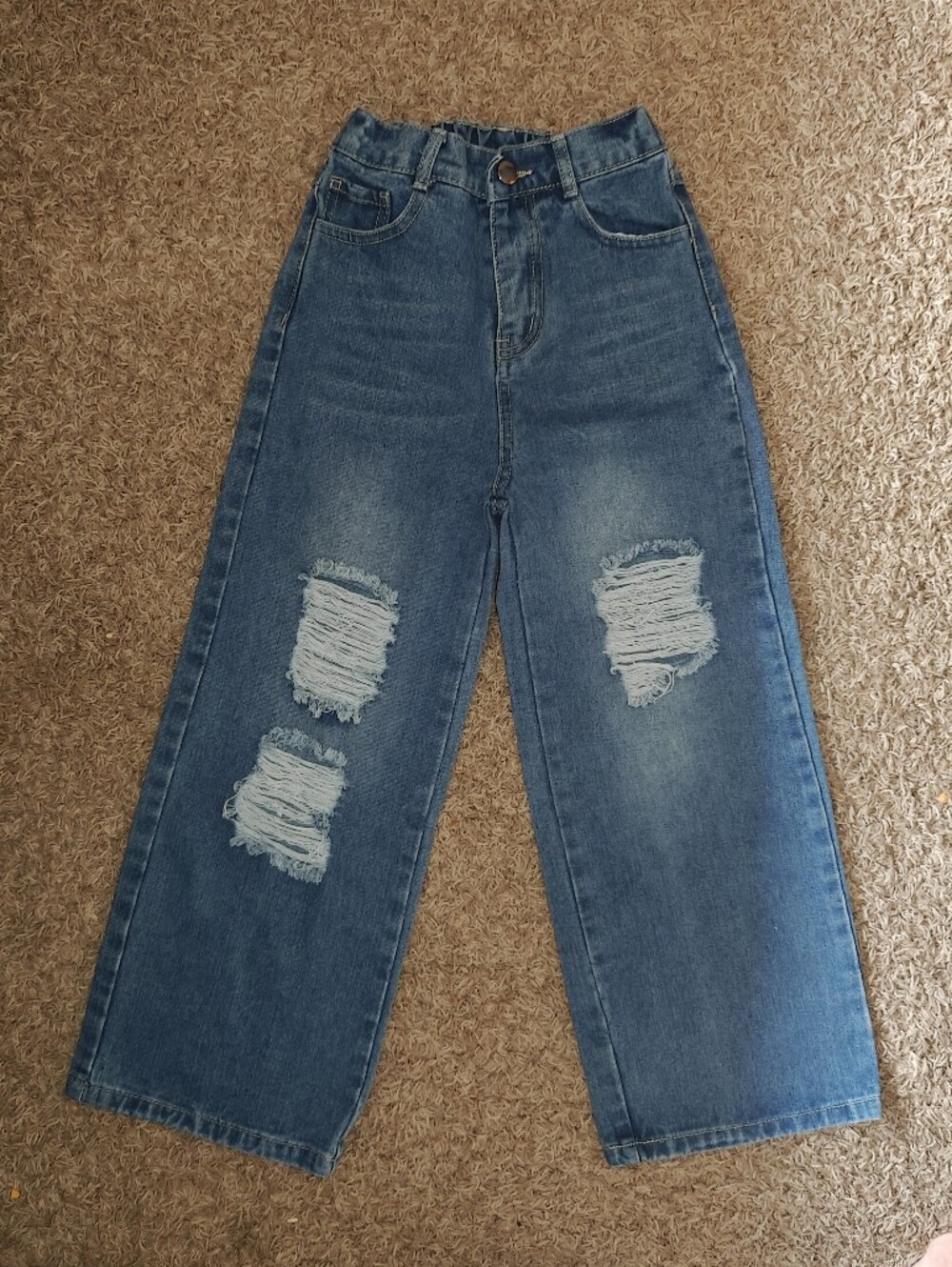 EXARUS Light Blue Cotton Distressed Denim Jeans (6Y)